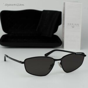 Balenciaga Women Sunglasses Black Grey Geometric BB0277S 001 NEW AUTHENTIC